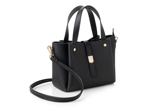 Vince Camuto Bolso de Mano Bellagio - Negro, 100% Piel de Polivinilo, Elegante y Sofisticado para Cualquier Ocasión
